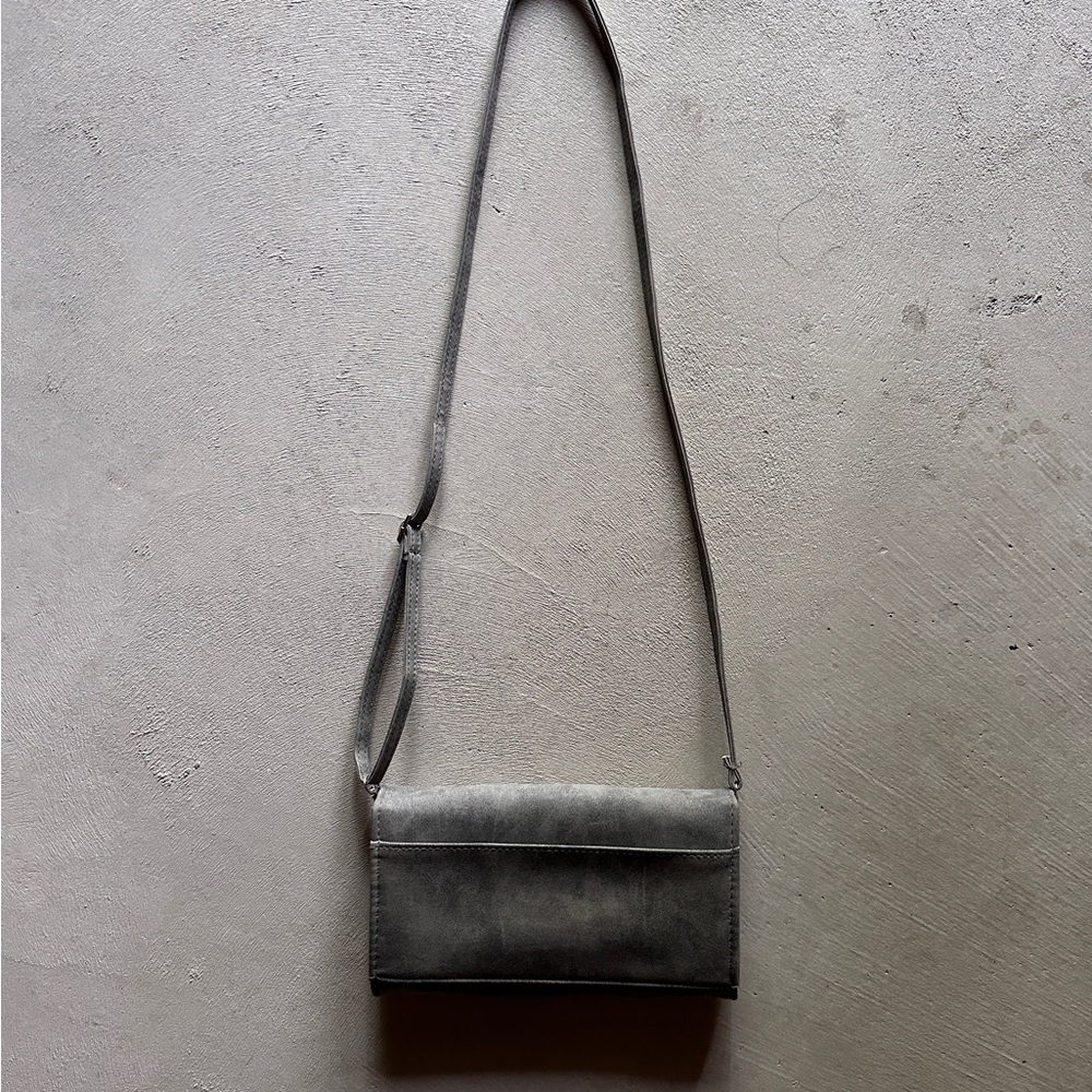 vintage y's yohji yamamoto japanese designer grey suede clutch purse bag